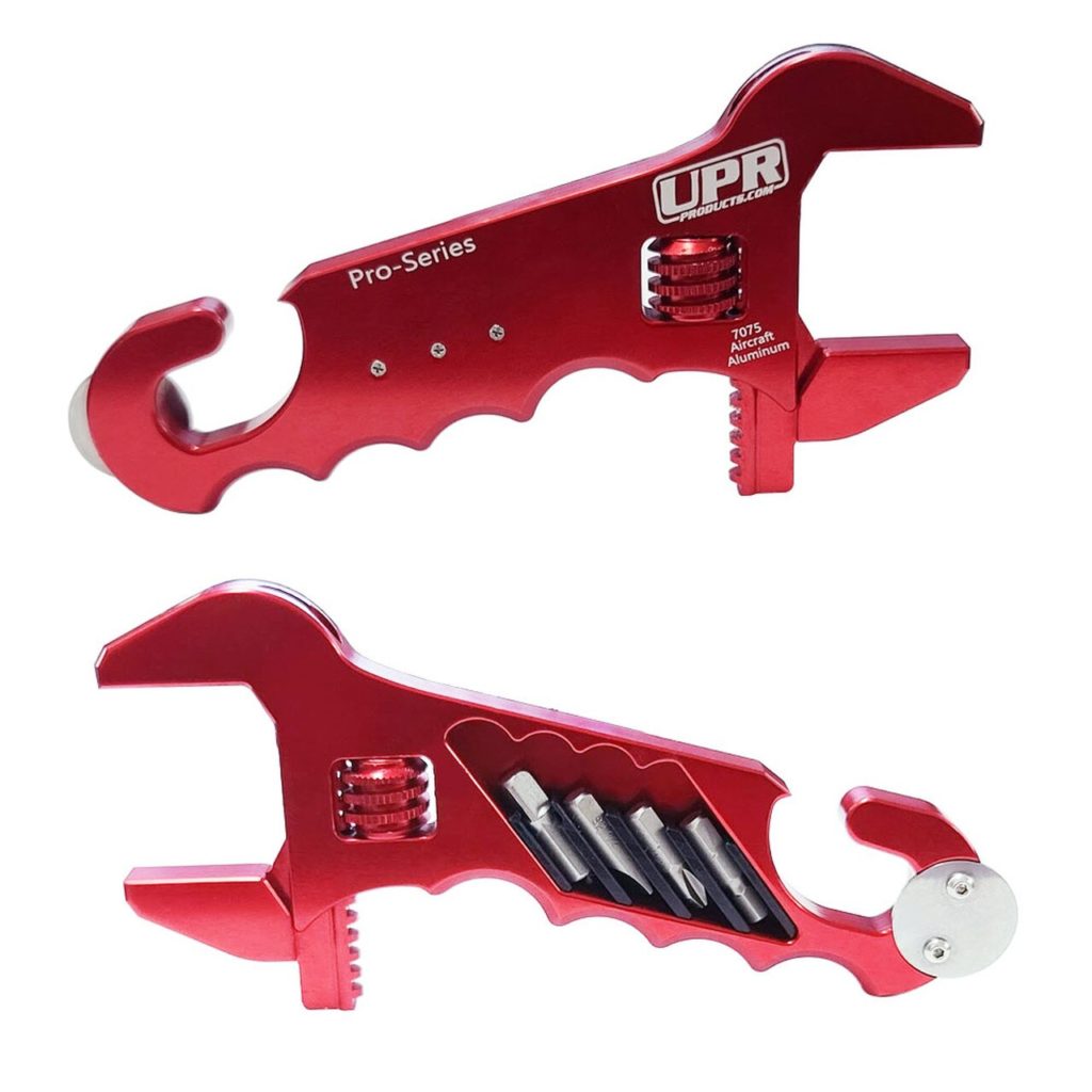 Billet Aluminum Adjustable Spanner Wrench Set With Vise Jaw Insert For AN Hose Fittings (AN3 To AN12)