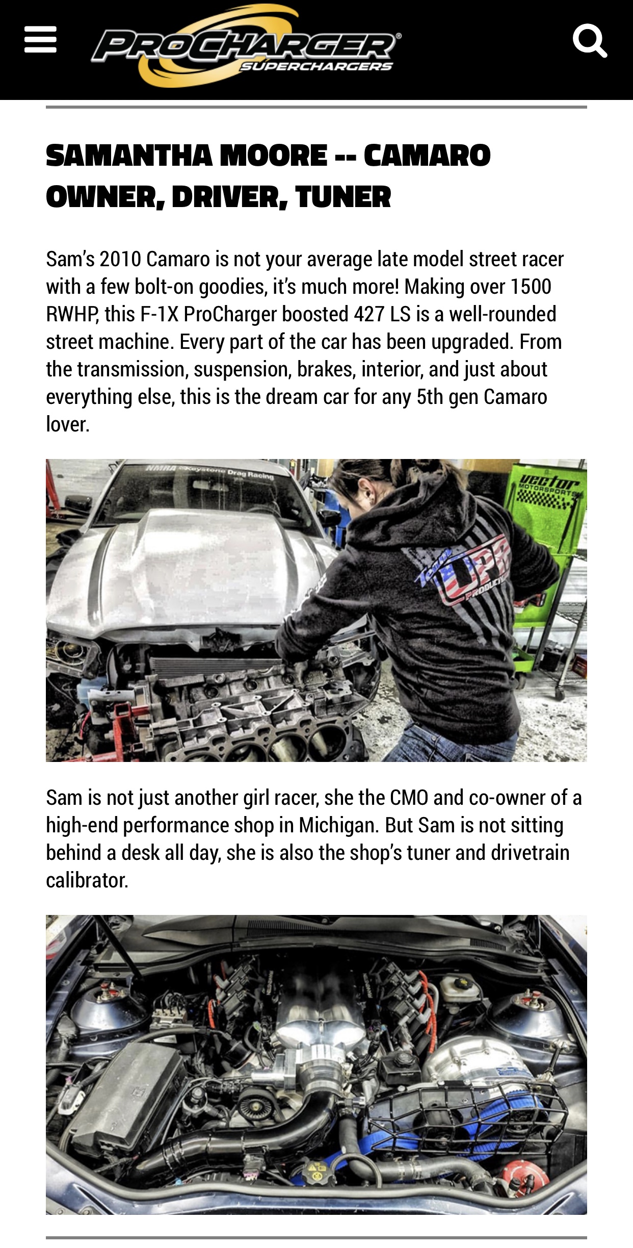 Team VMS Member featured in Procharger’s Article “PROCHARGED FEMALE RACERS DRIVING STRAIGHT TO THE WINNERS CIRCLE!”